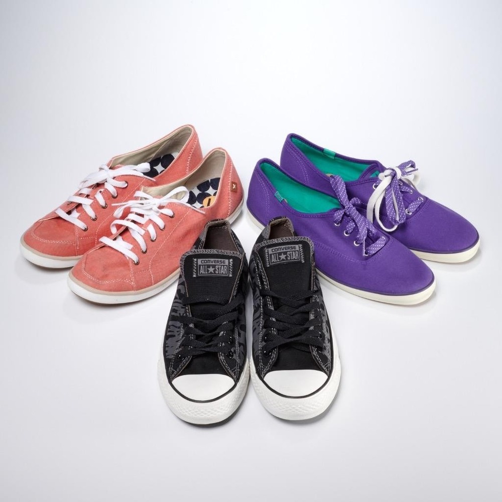 Dr Scholls Keds Converse Purple Red Black Womens Sneakers Sz 11 Shoes 3 Pair NWT